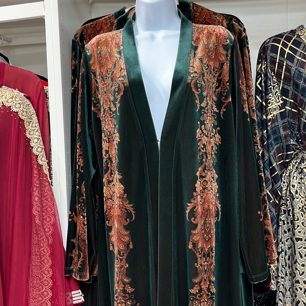 Womens Velvet Open Abaya
